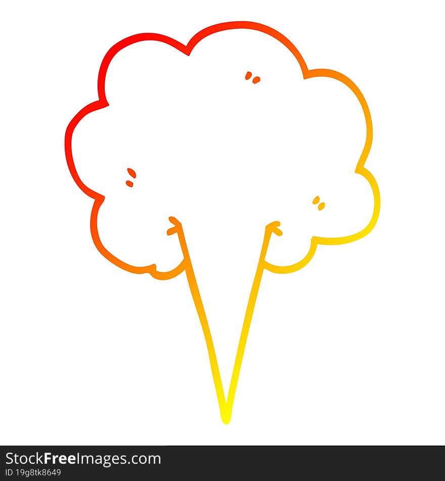 warm gradient line drawing cartoon whooshing cloud