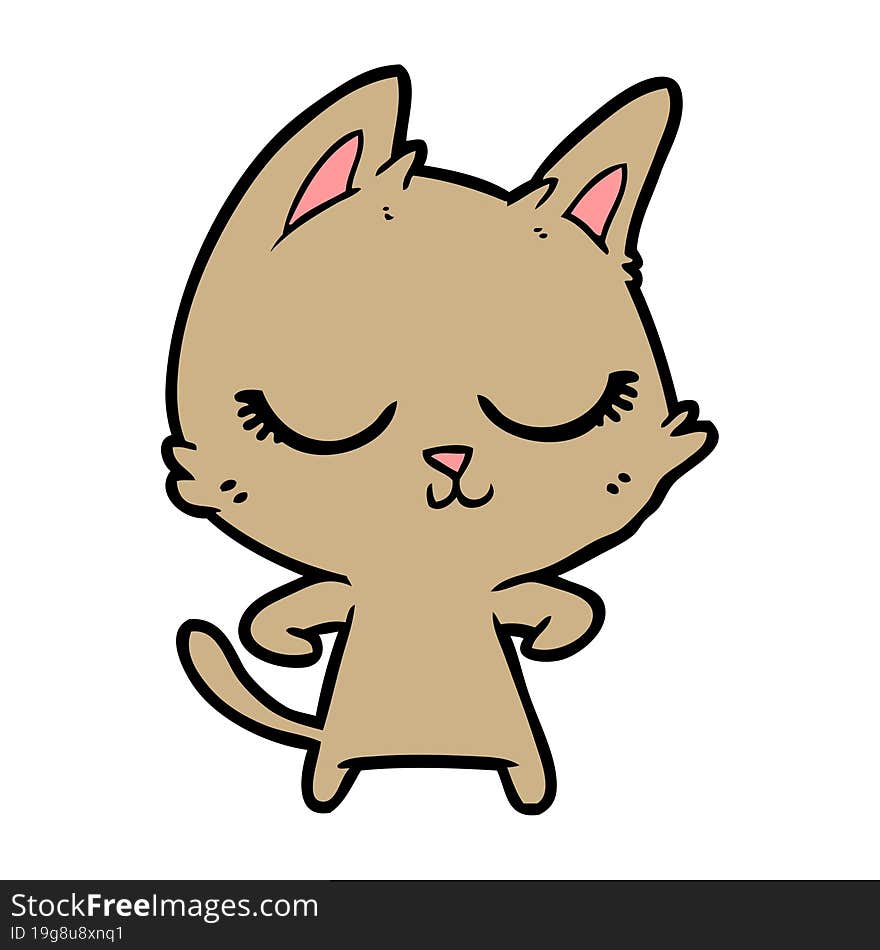 calm cartoon cat. calm cartoon cat