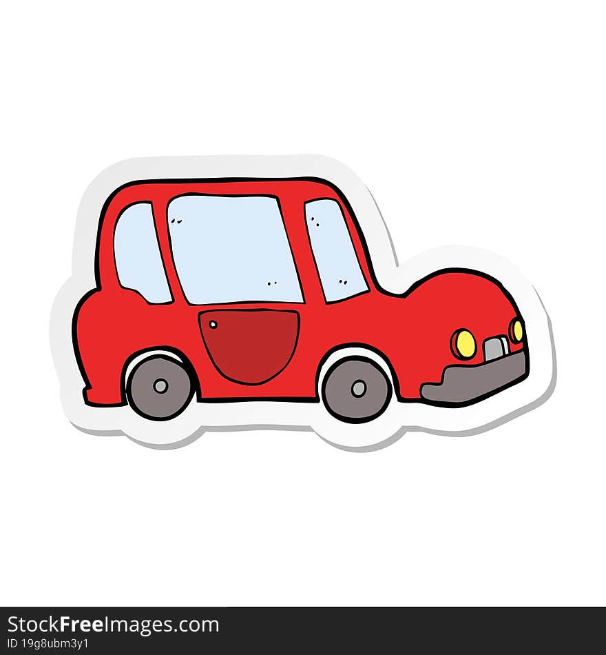 sticker of a cartoon car