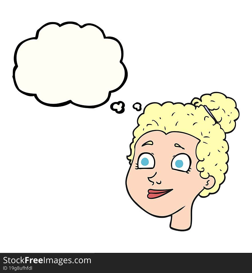 Thought Bubble Cartoon Female Face