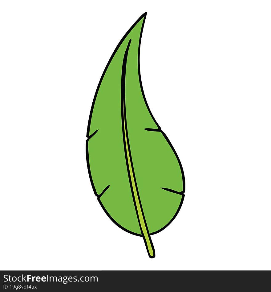 cartoon doodle of a green long leaf