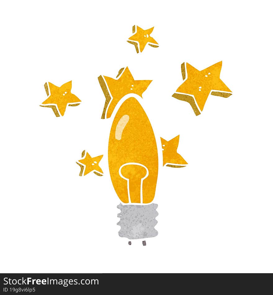 cartoon shining light bulb. cartoon shining light bulb