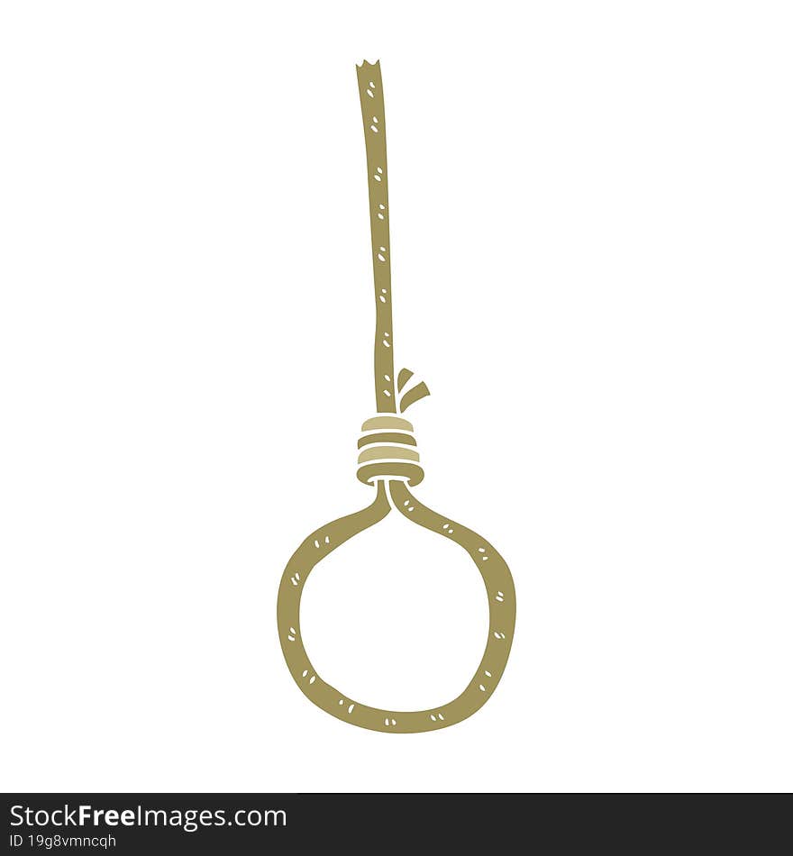 flat color illustration of a cartoon noose