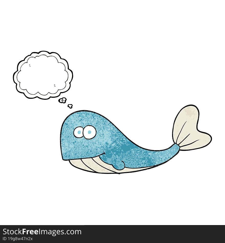 thought bubble textured cartoon whale