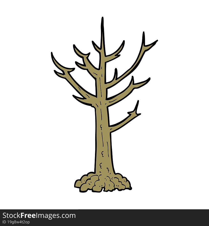 cartoon naked tree