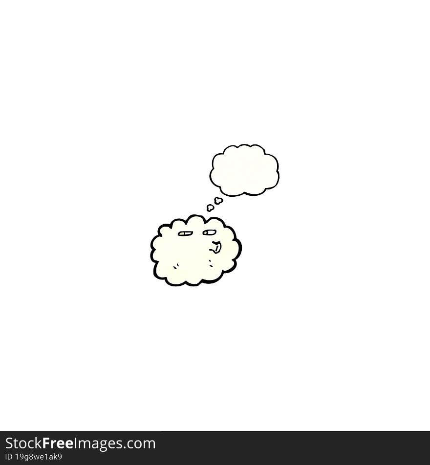 cartoon cloud with thought bubble