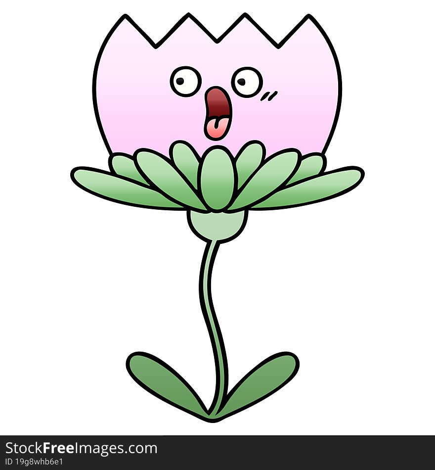 gradient shaded cartoon of a flower