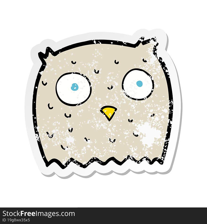 retro distressed sticker of a cartoon owl