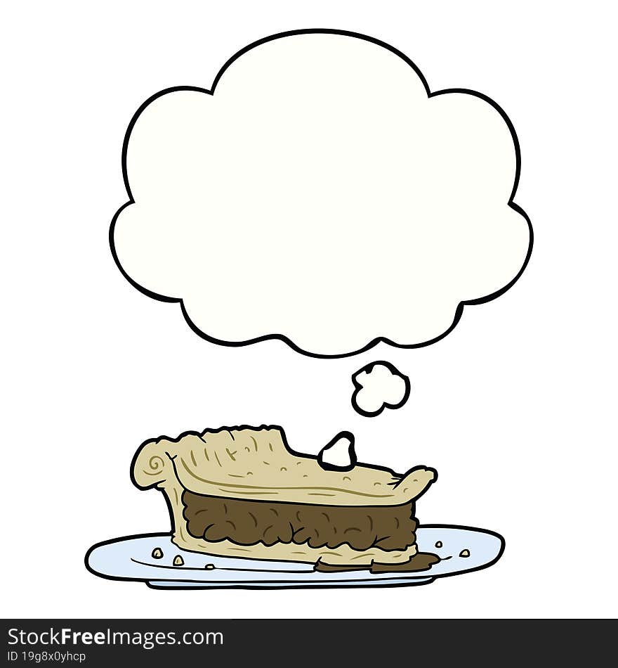 cartoon meat pie and thought bubble