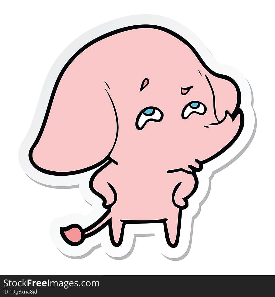 sticker of a cartoon elephant remembering