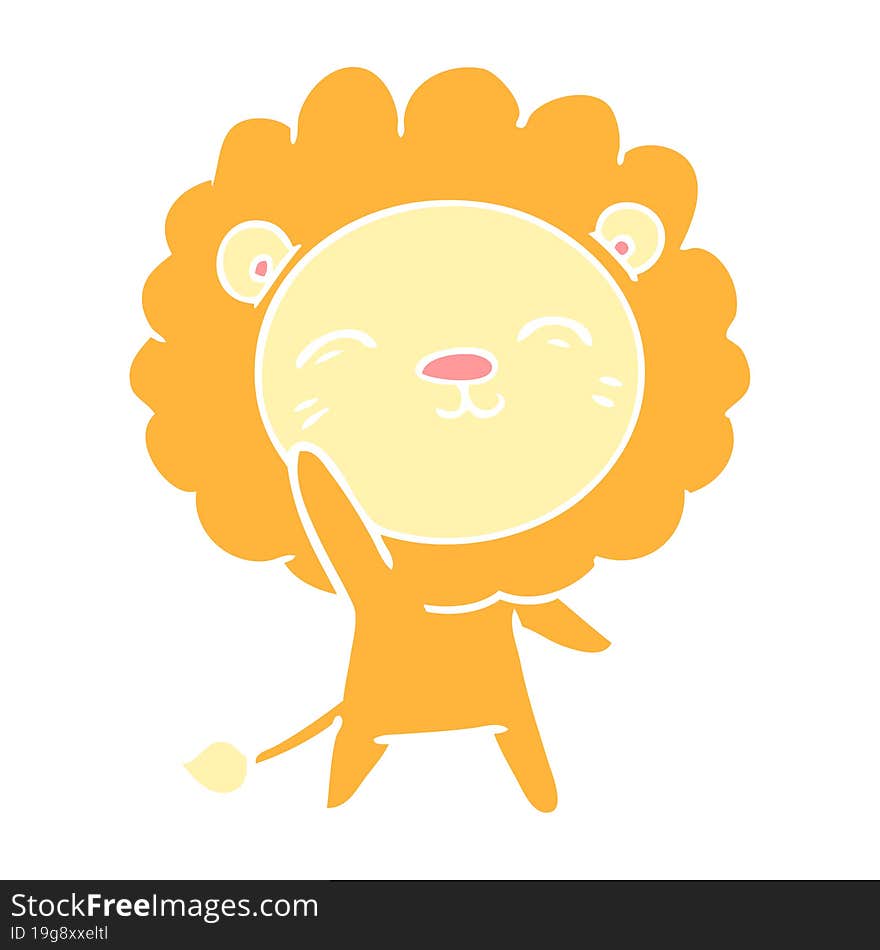 flat color style cartoon lion