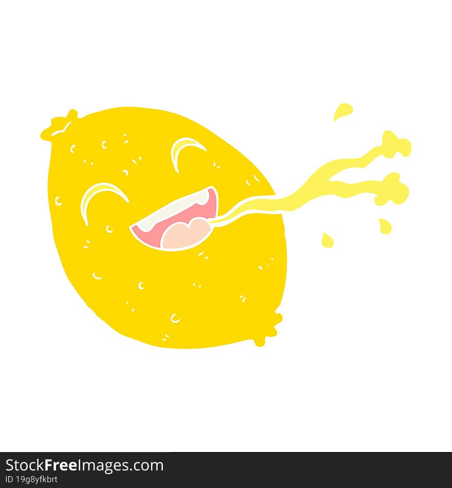 Flat Color Style Cartoon Squirting Lemon