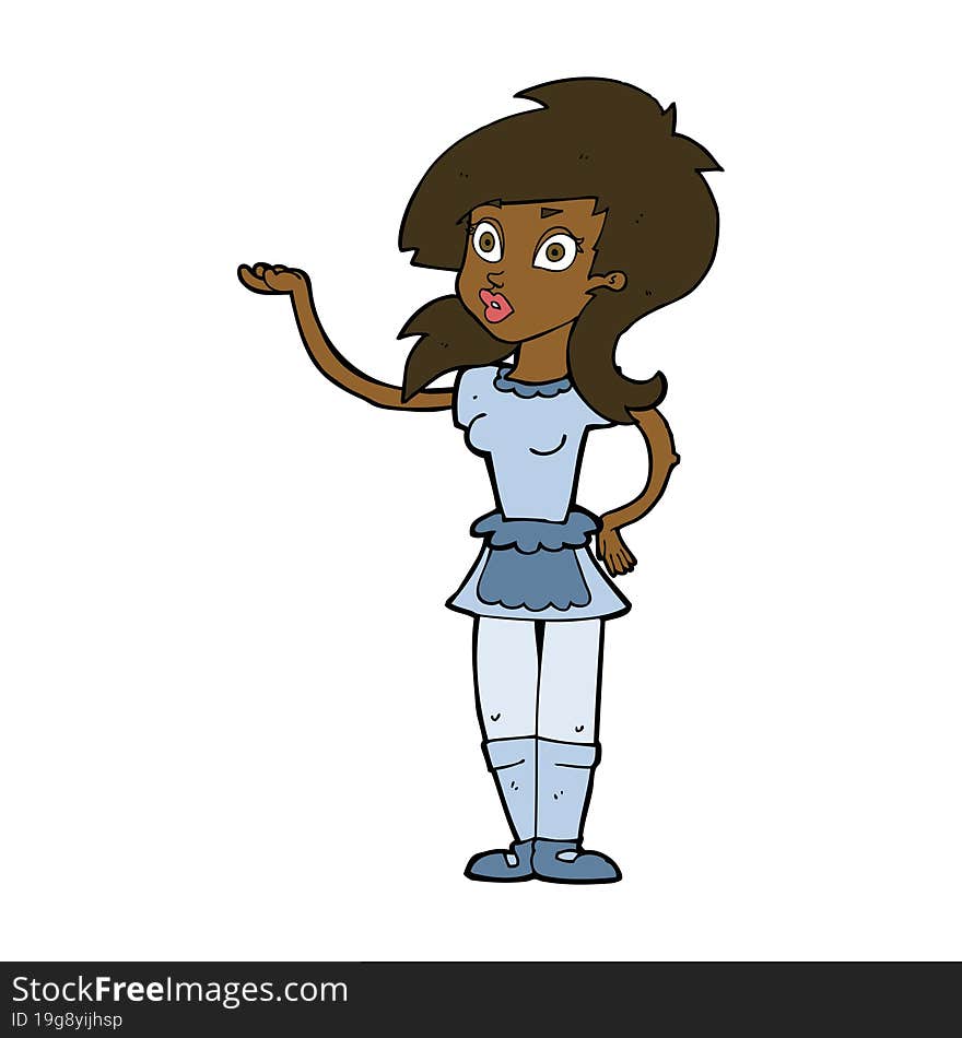 cartoon pretty waitress