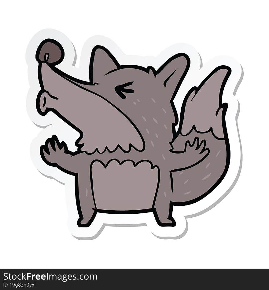 sticker of a cartoon werewolf howling