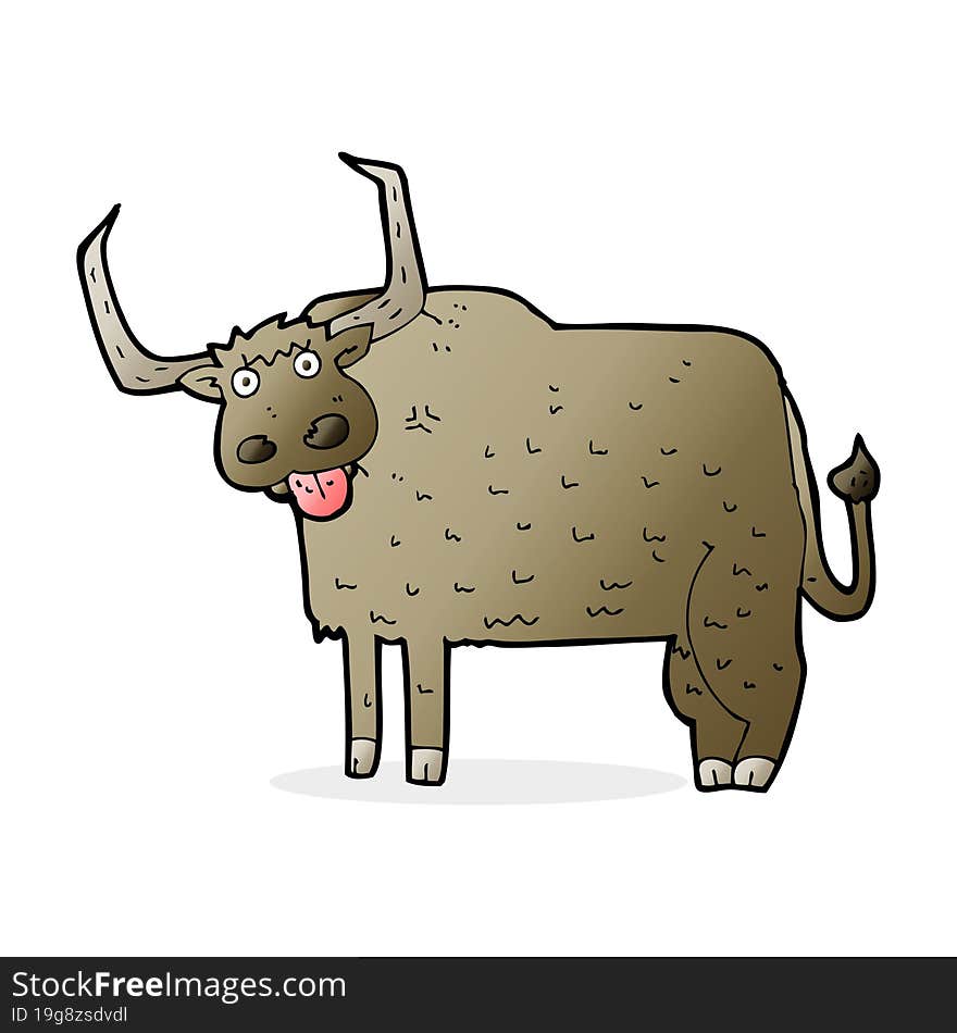 cartoon hairy cow