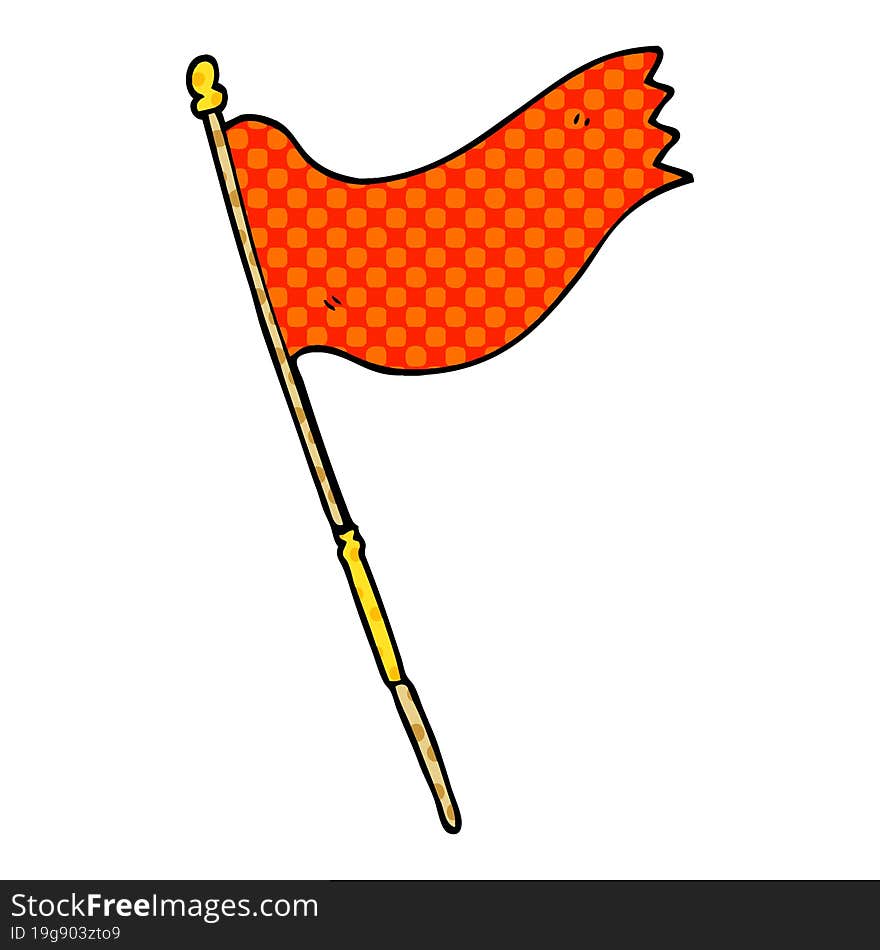 cartoon doodle waving flag