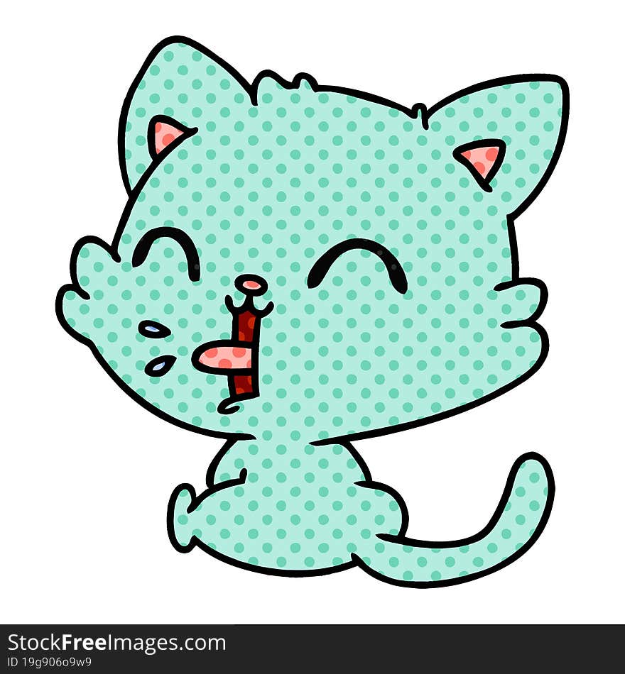 cartoon of cute kawaii cat