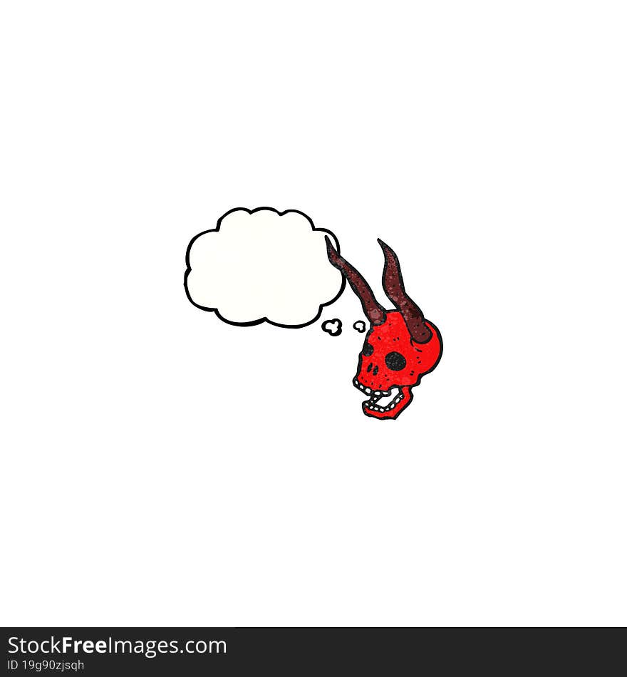 spooky devil skull cartoon