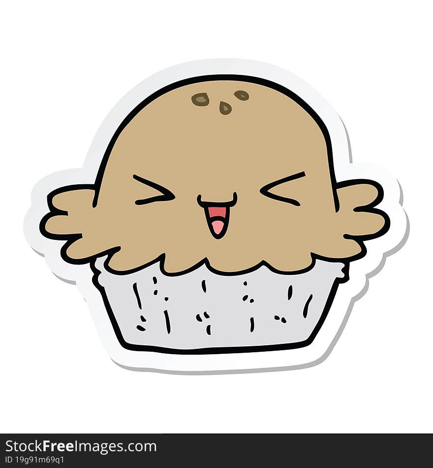 Sticker Of A Cute Cartoon Pie