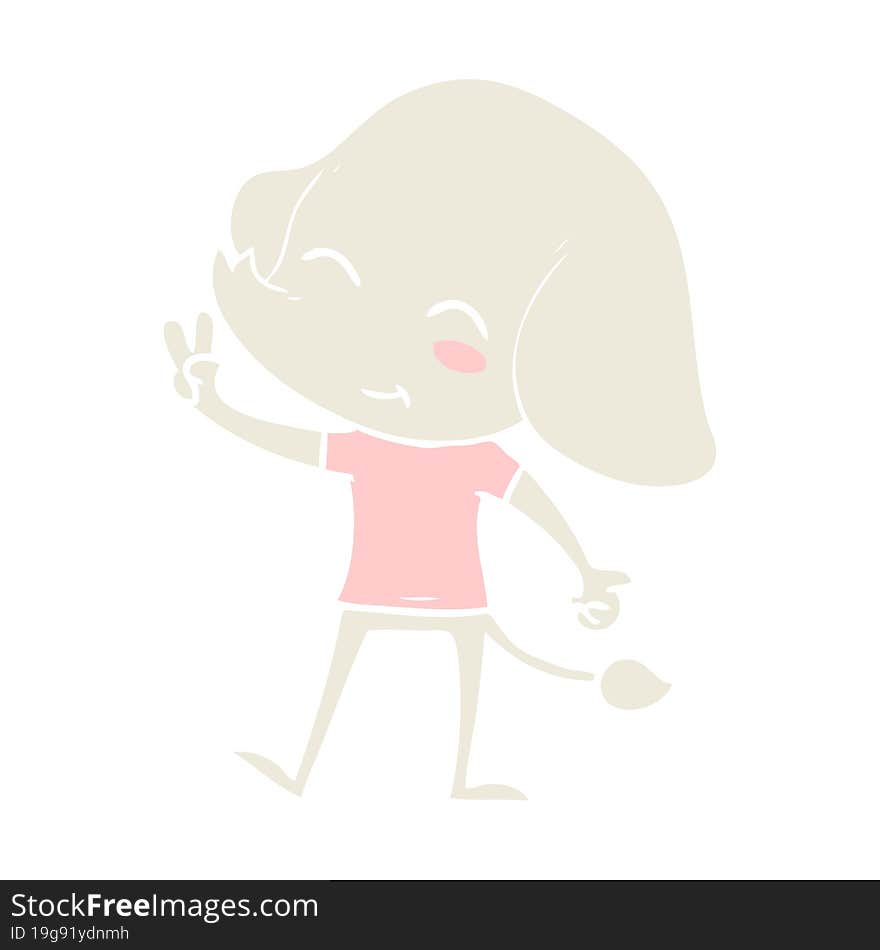 cute flat color style cartoon elephant