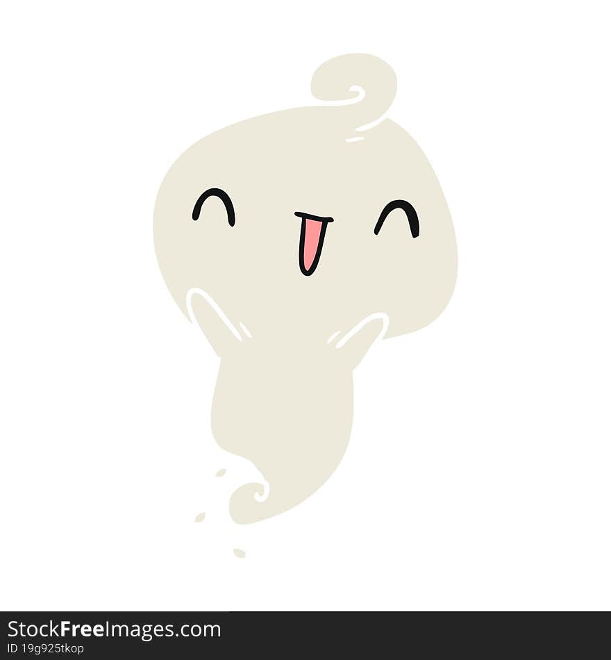 cartoon illustration kawaii cute dead ghost. cartoon illustration kawaii cute dead ghost