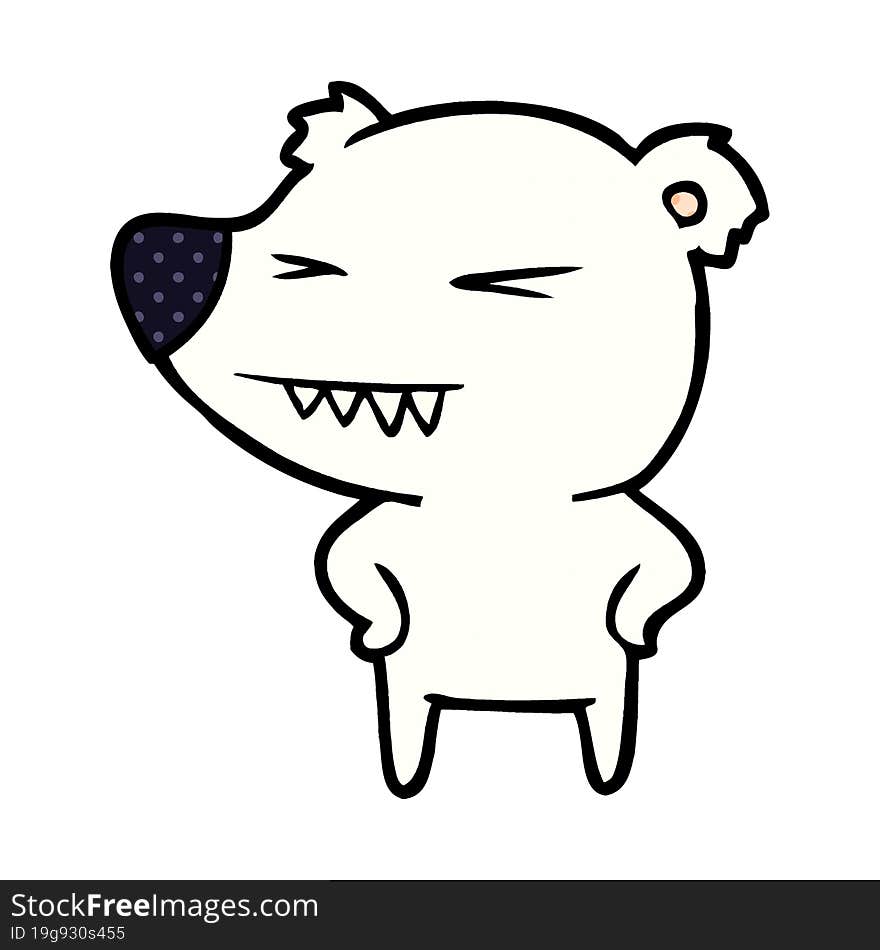 angry polar bear cartoon. angry polar bear cartoon