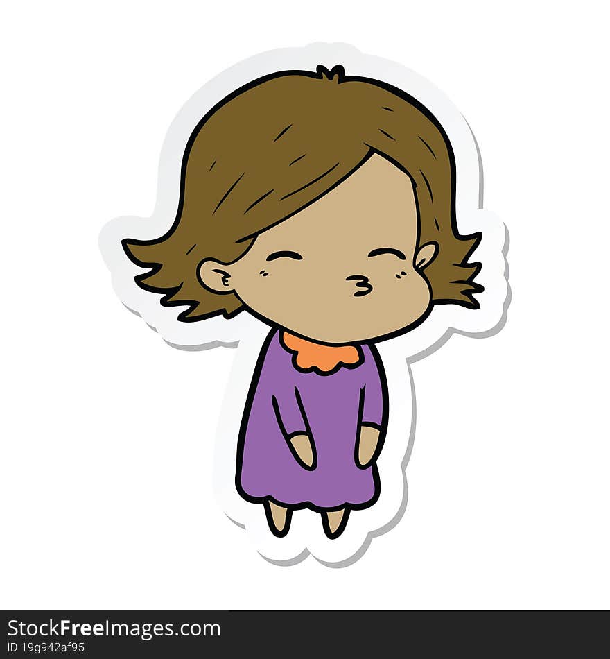 sticker of a cartoon woman