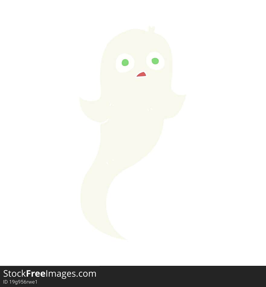 flat color illustration of a cartoon halloween ghost