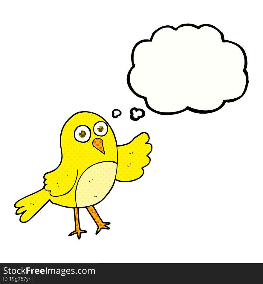 thought bubble cartoon bird