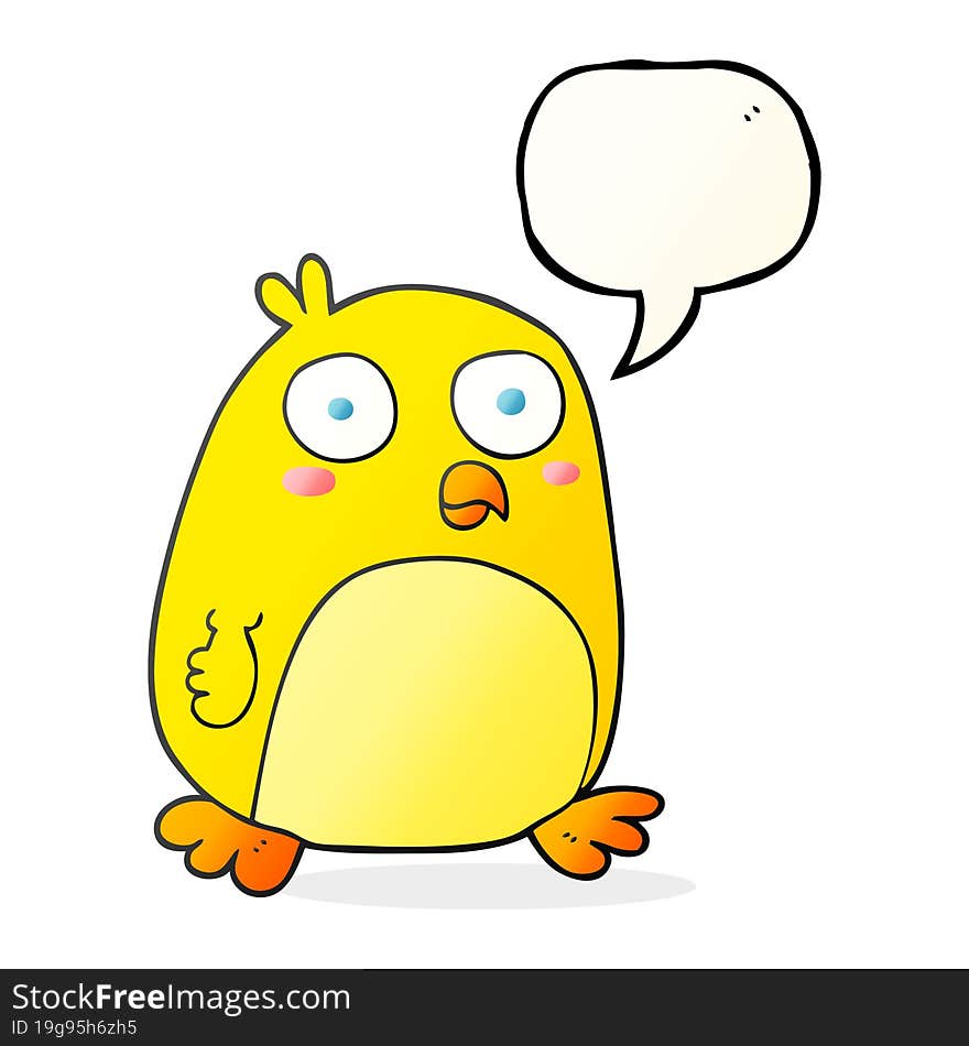 freehand drawn speech bubble cartoon bird