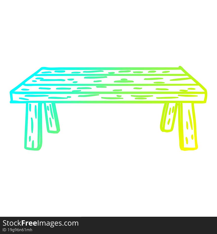 cold gradient line drawing wooden table