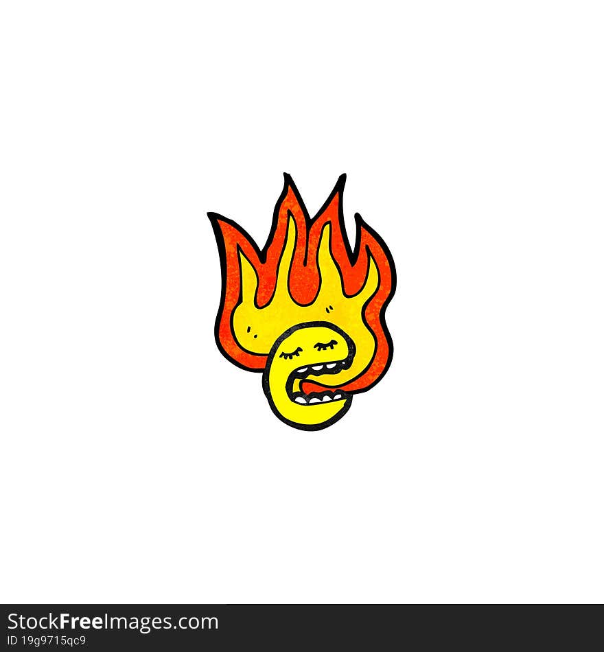 Flaming Emoticon Face Cartoon