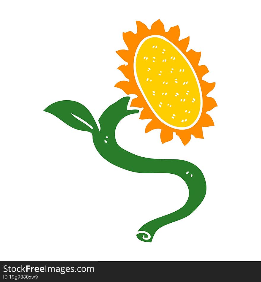 flat color style cartoon sunflower