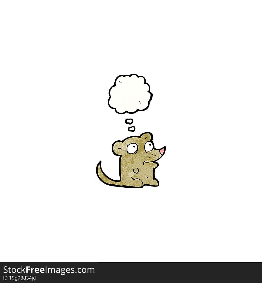 cartoon mouse with thought bubble