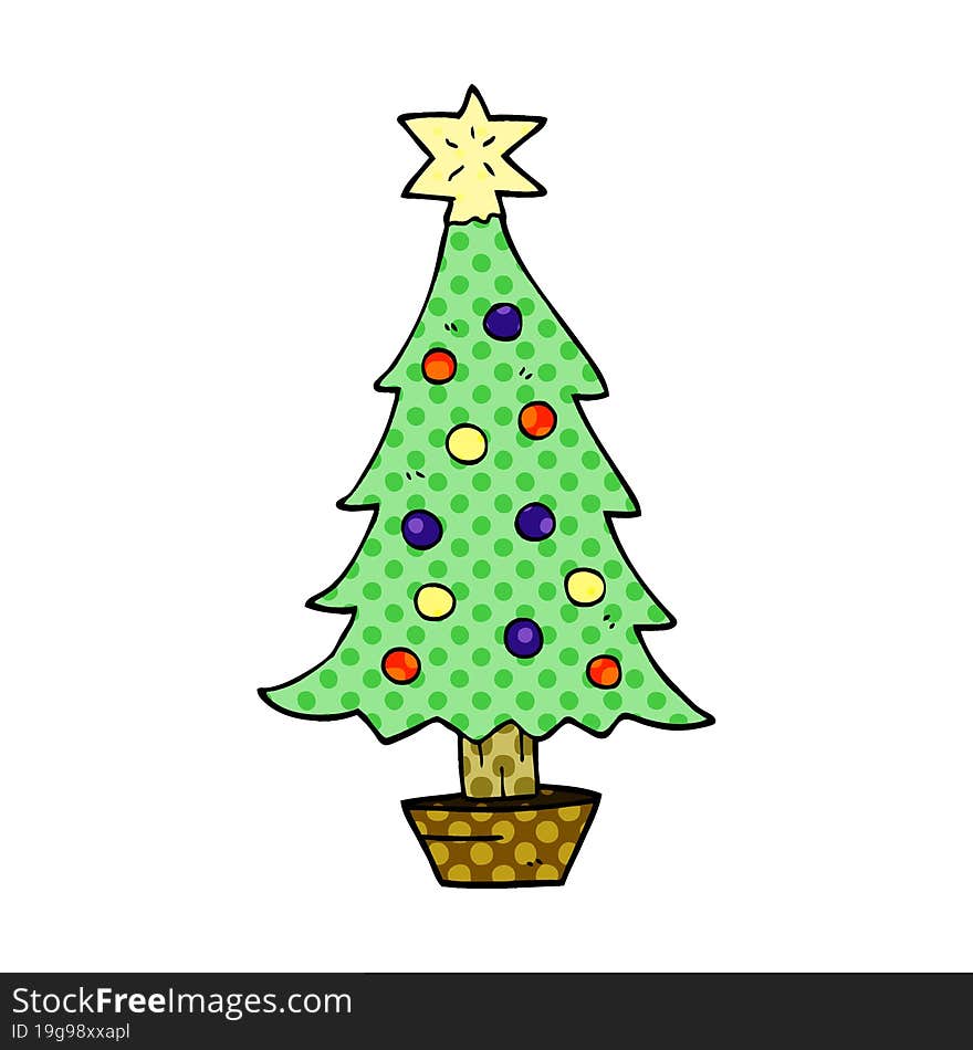 cartoon doodle christmas tree