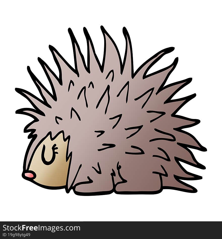 cartoon doodle spiky hedgehog