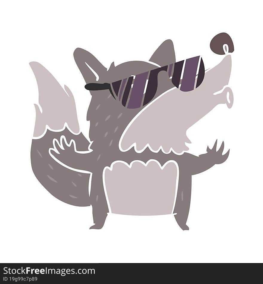 flat color style cartoon cool werewolf howling. flat color style cartoon cool werewolf howling