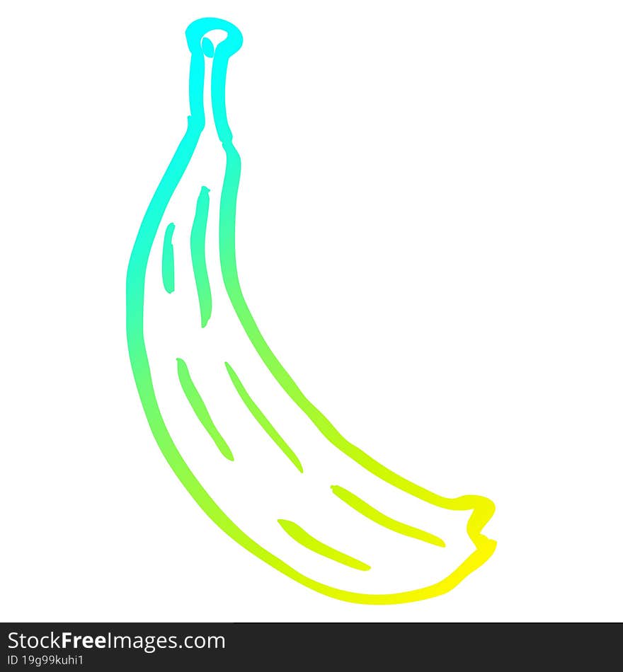 cold gradient line drawing cartoon yellow banana