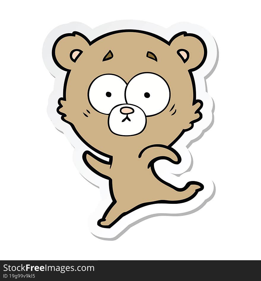 sticker of a cartoon bear