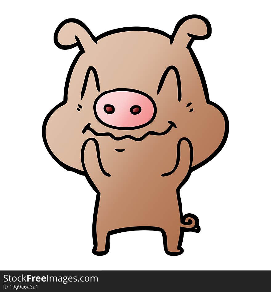 nervous cartoon pig. nervous cartoon pig