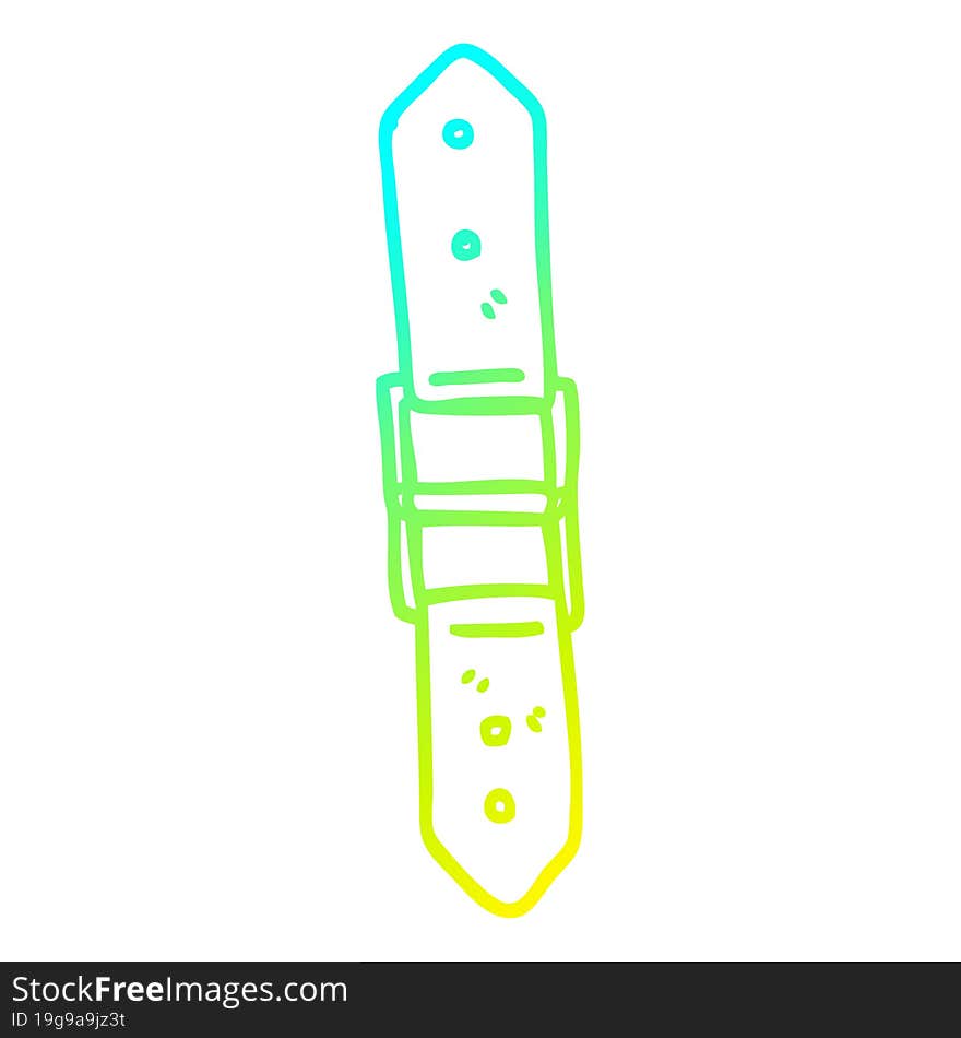 cold gradient line drawing of a cartoon leather strap