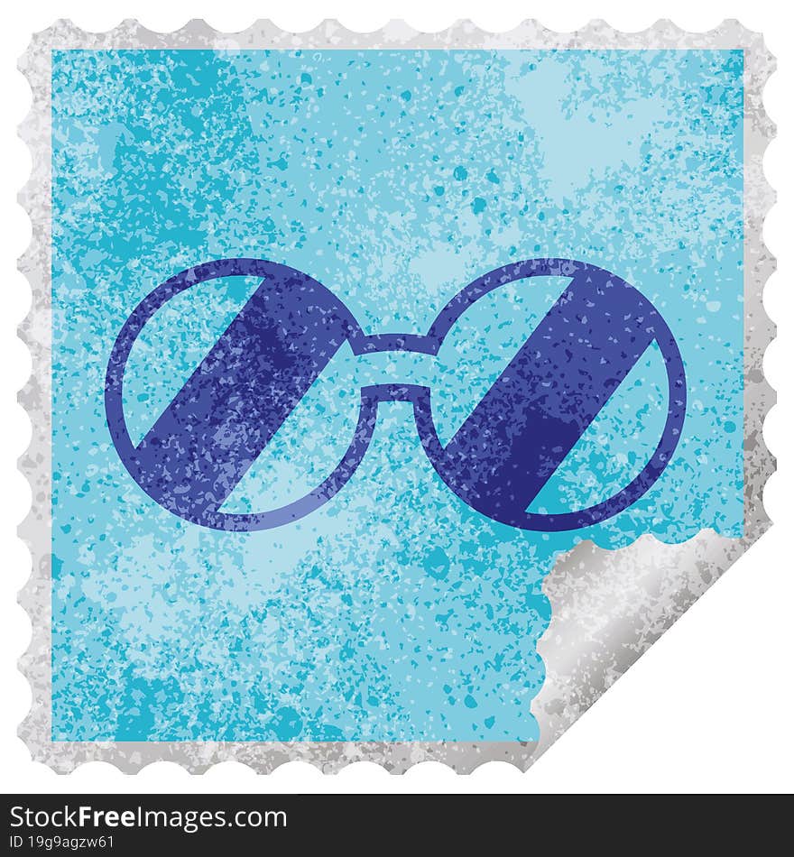 spectacles  square peeling sticker