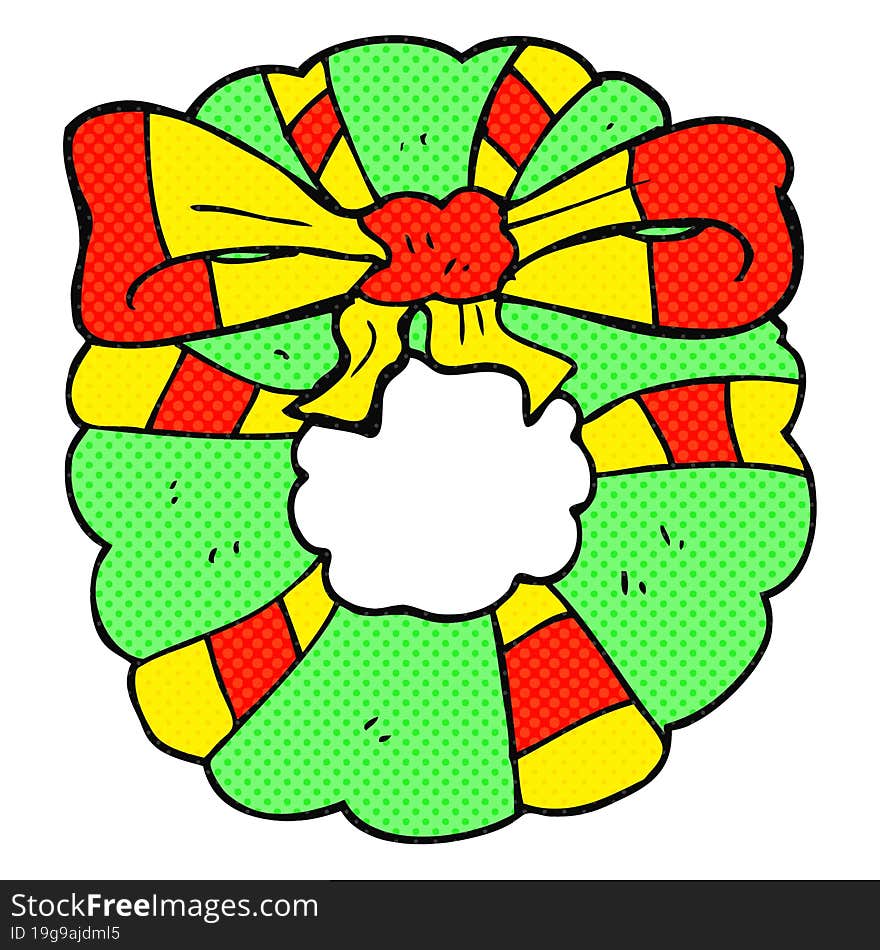 cartoon christmas wreath