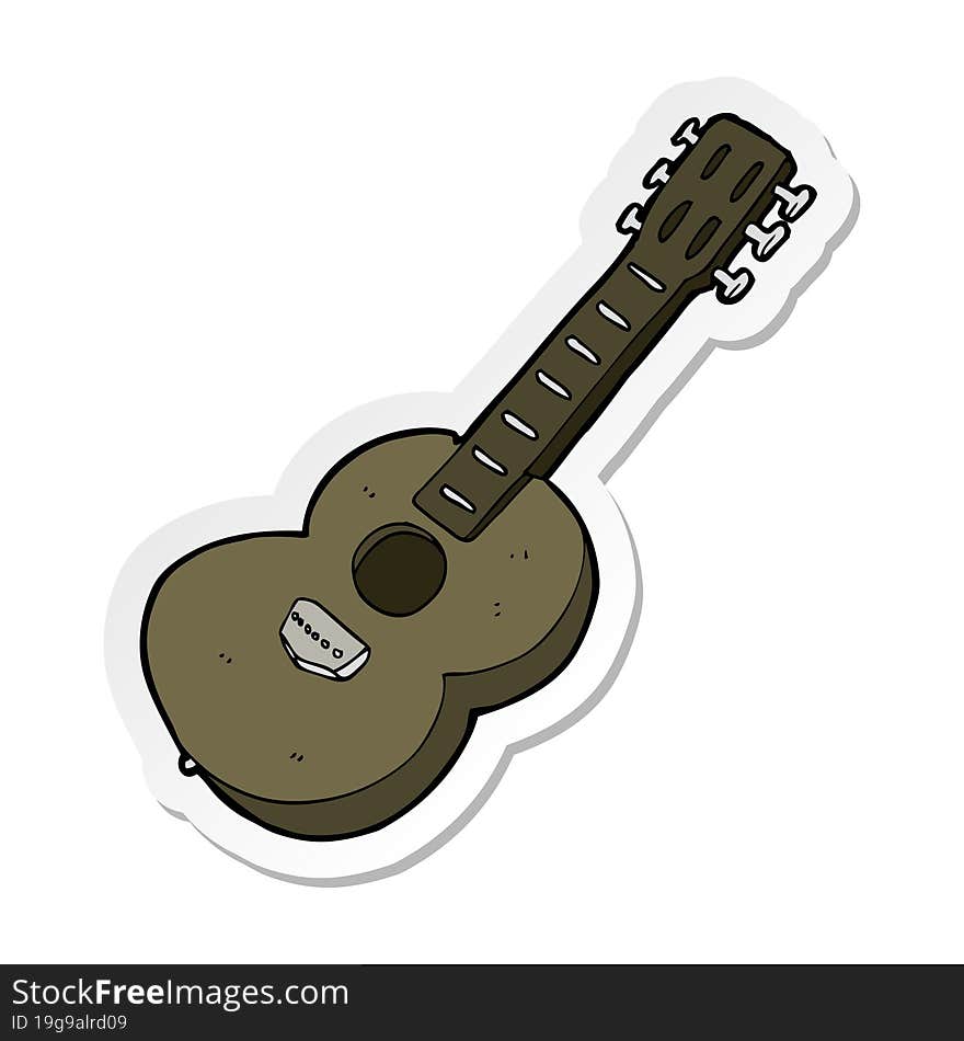 sticker of a cartoon guitar