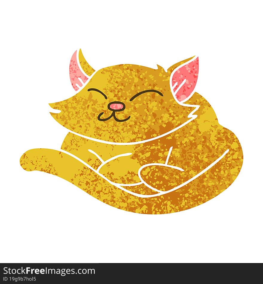 quirky retro illustration style cartoon cat