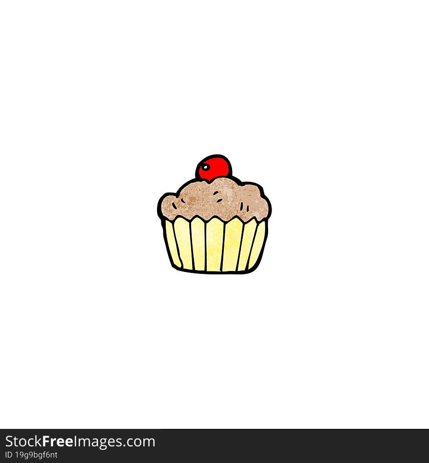 cartoon cherry cupcake