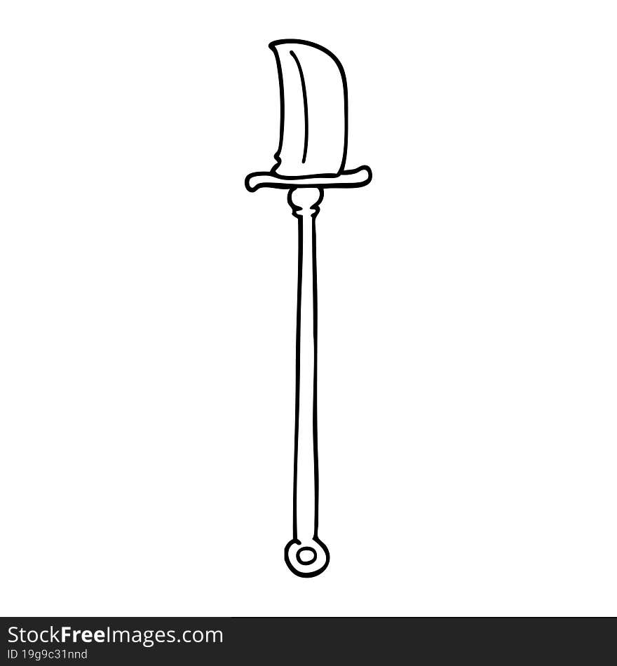 line drawing cartoon of a knife