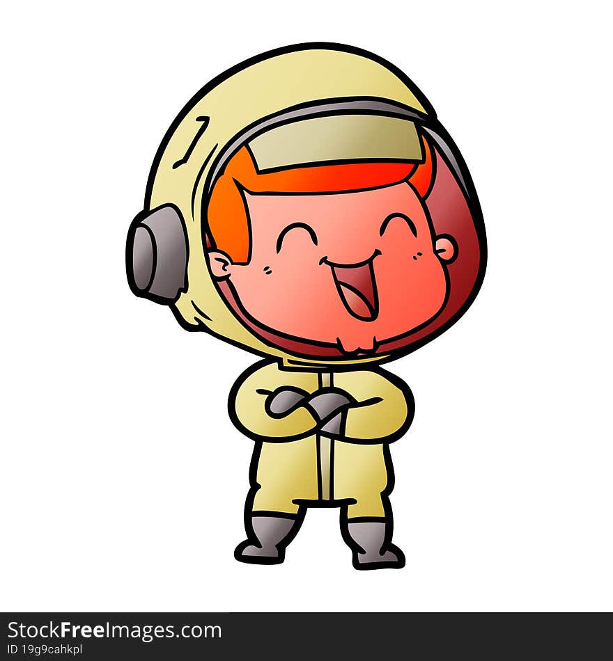 happy cartoon astronaut. happy cartoon astronaut