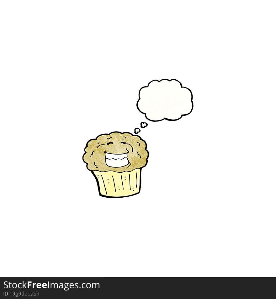 Happy Cartoon Cupcake