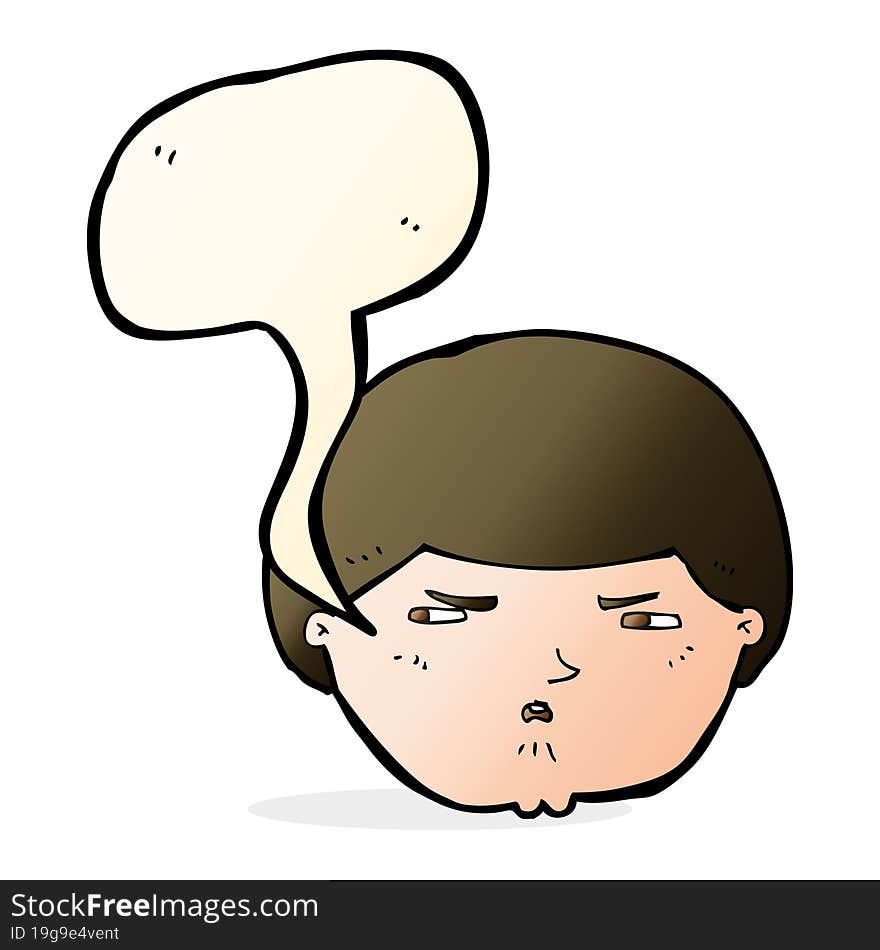 cartoon annoyed man with speech bubble